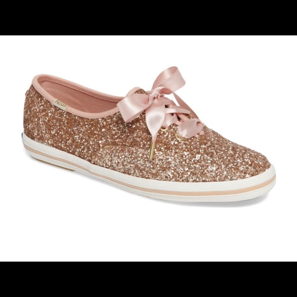 Kate spade glitter keds in rose gold